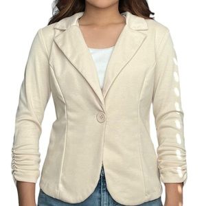 Ruched Sleeve Blazer